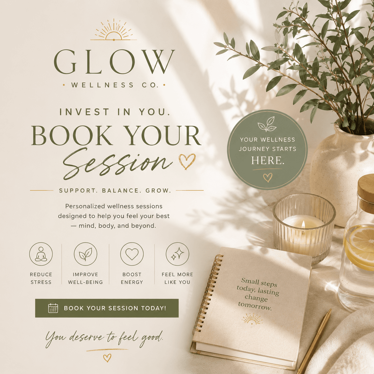 Glow Wellness Co weekend launch social media post